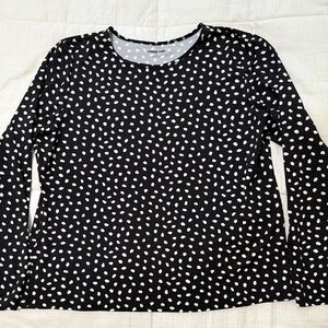 Lands' End Black and White Dot Women’s Rash guard